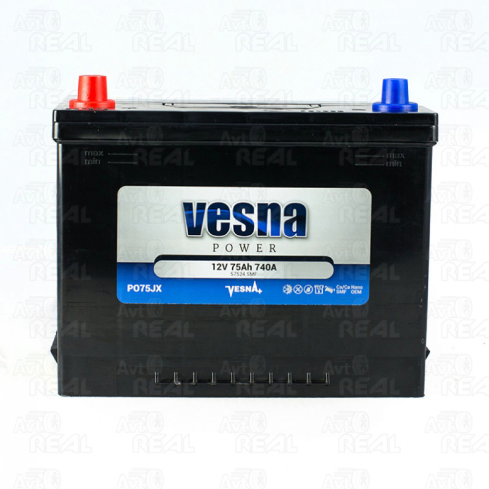 Акумулятор 75 Ah/12V NEW!!!! Vesna Japan Euro(0) (269х173х198)