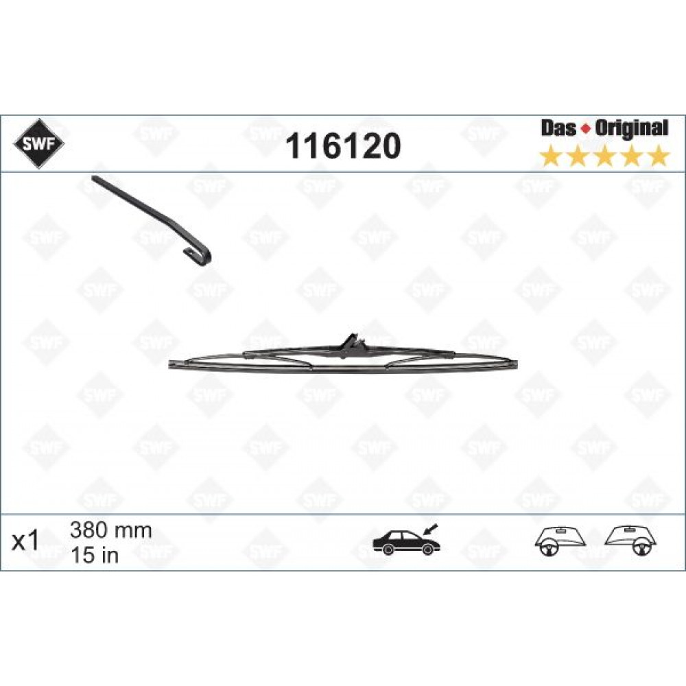 Щітка склоочисника (380mm) Ford Transit/Renault Kangoo 97-