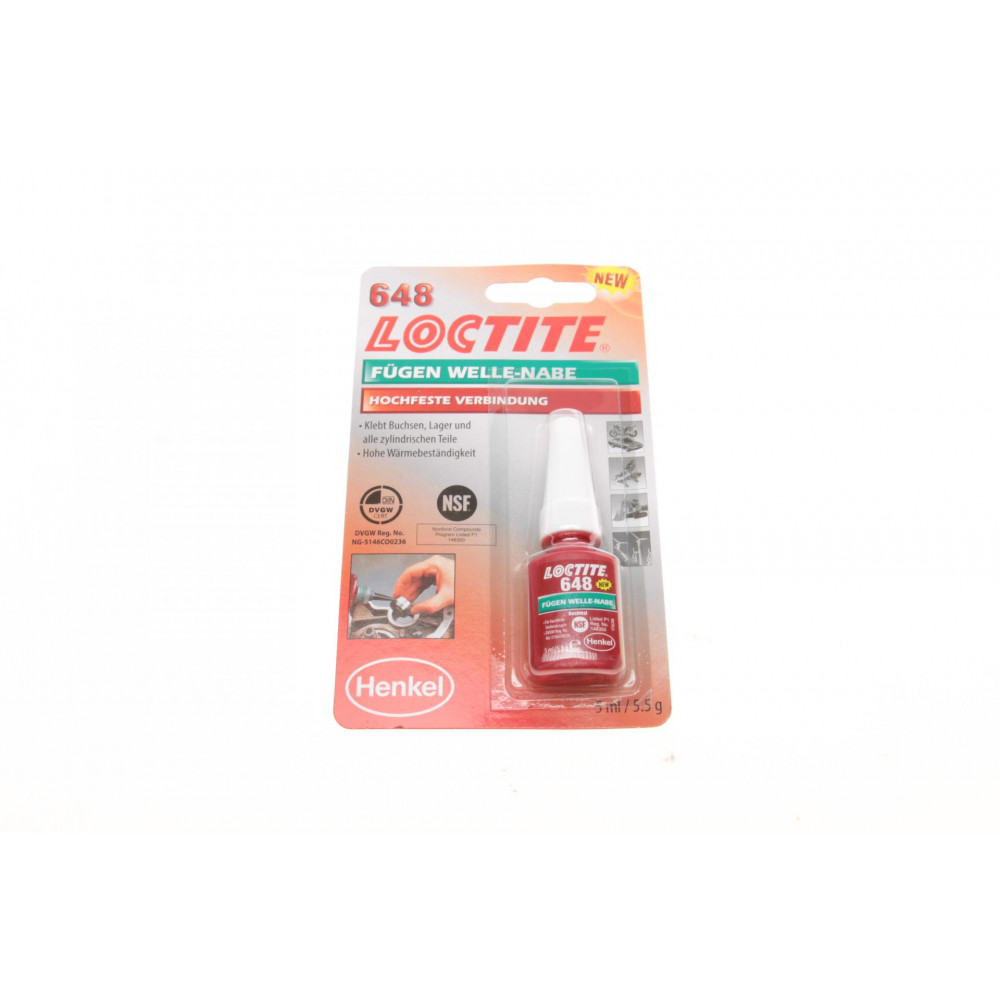 LOCTITE 648 BC 5ML EN/DE фіксатор анаеробний вал-втулковий (зелений) (високої фіксації)(проміжок 0.15)