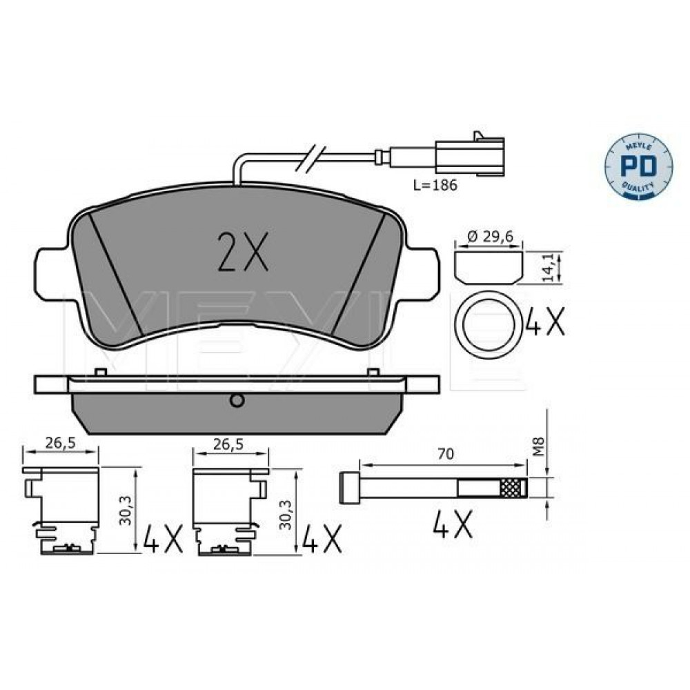 Колодки гальмівні (задні) Citroen Jumper/Peugeot Boxer 3.0 HDi 10-