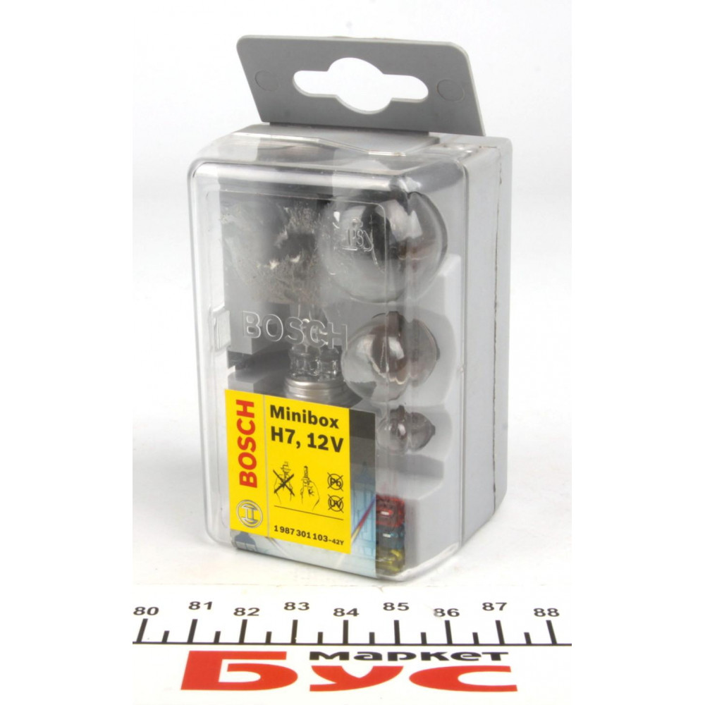 Комплект лампочок H7 12V (MiniBox) (H7 12V; P21W; R5W; T4W; 1x10A, 1x15A, 1x20A)