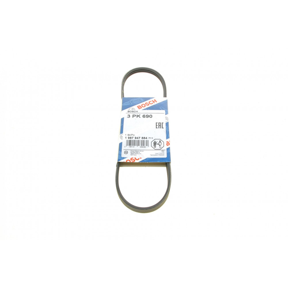 Ремень генератора Fiat Fiorino 1.7D/ Opel Vectra 1.8-2.0i 86-01 (3PK690)
