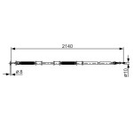 Трос ручника (задній) (R) Fiat Doblo 1.2-1.9JTD 01- (2140/1844mm) 