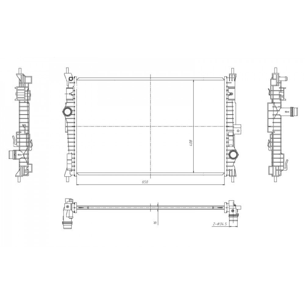 Радіатор охолодження Сitroen Berlingo/C4/C5/Jumpy/Peugeot 308/508/Expert/Partner 1.6/1.6D/2.0D 10-