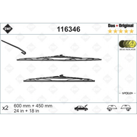 Щітки склоочисника (600/450mm) Renault Megane II/Citroen C2/C3 02-