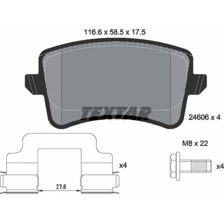 Колодки гальмівні (задні) Audi A4/A5/Q5 07- (Lucas; 330mm) Q+