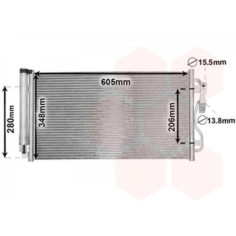 Радіатор кондиціонера BMW 1 (F20/F21)/3 (F30/F80) 11- B37/B38/B47/B48/B58/N13/N20/N26/N47/N55