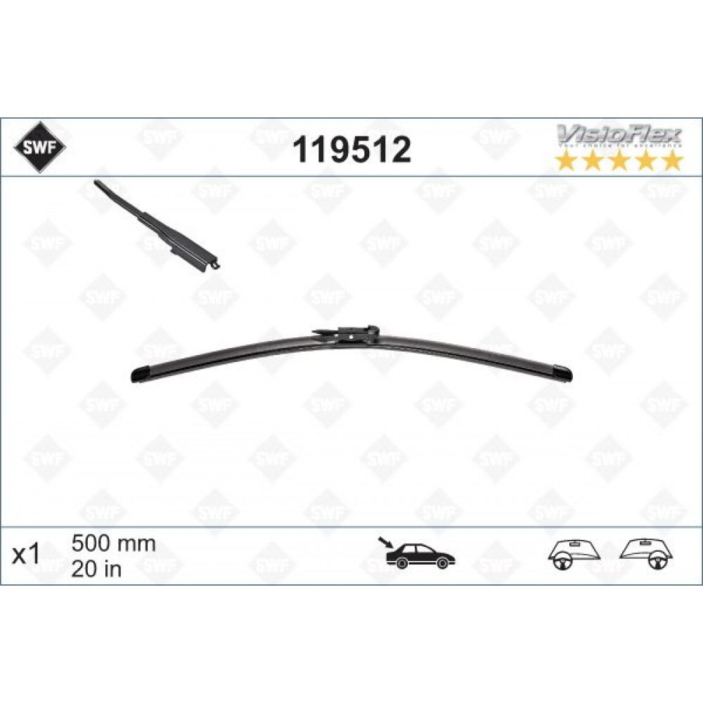 Щітка склоочисника (задня) (500mm) Ford Mondeo 15/Opel Insignia 08-17