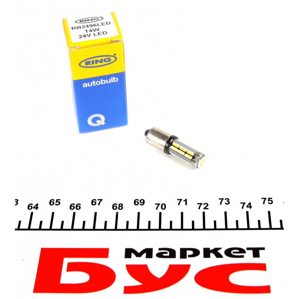 Автолампа T4W 24V 1W BA9s (MCC) LED (6000K/200 lm/5x Long Life) (1шт)