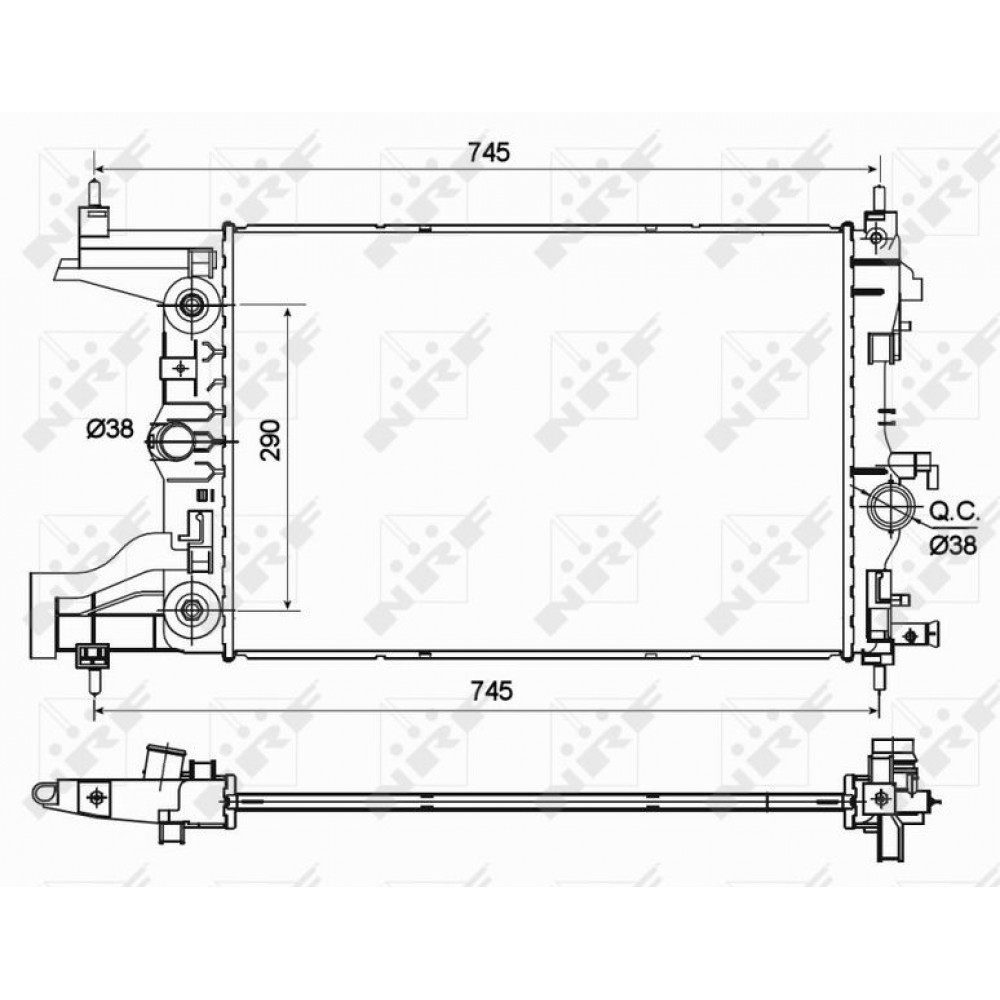 Радіатор охолодження Opel Astra J/Chevrolet Cruze 1.6/1.8 09-