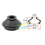 Пильник опори кульової рульового наконечника (універсальний) (40х17x30) 