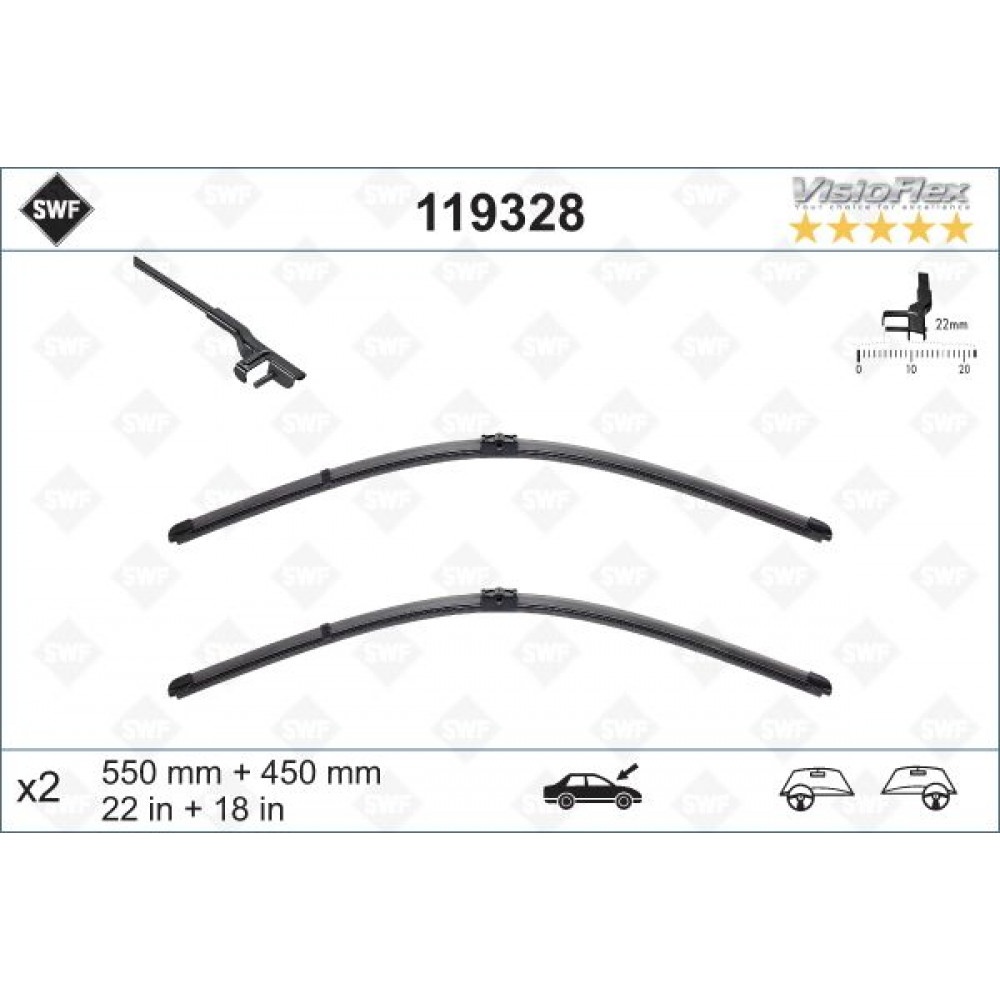 Щітки склоочисника (550/450mm) Opel Astra H 1.4-2.0 CDTI 04-14