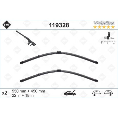 Щітки склоочисника (550/450mm) Opel Astra H 1.4-2.0 CDTI 04-14