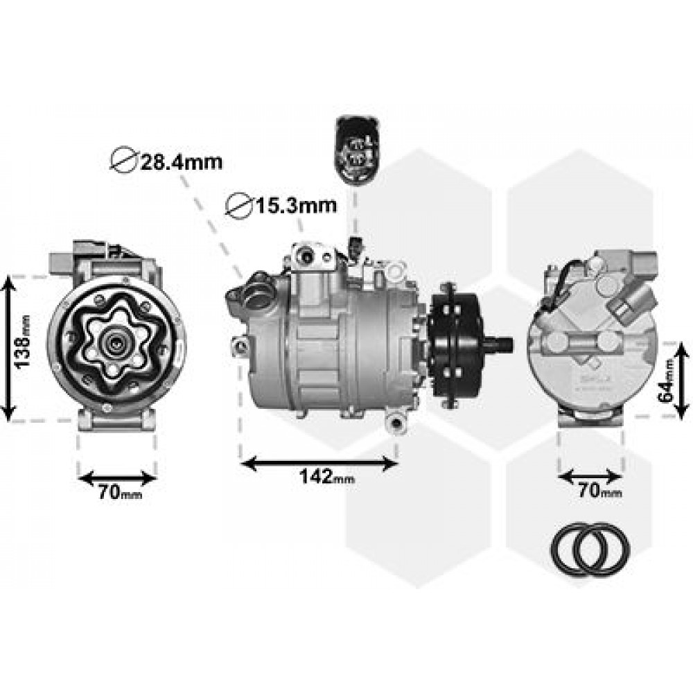 Компресор кондиціонера VW T5 1.9TDI/2.5TDI/5.0TDI 03-10