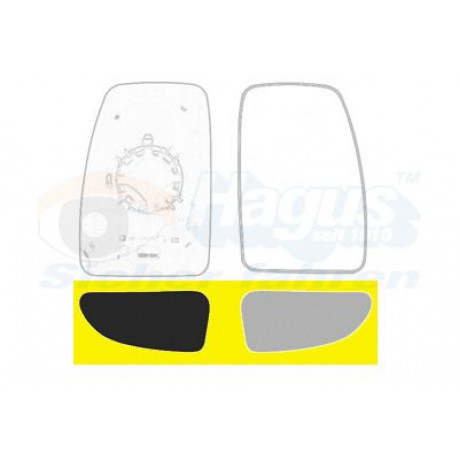Скло дзеркала Opel Movano B/Renault Master III/Nissan NV 400 11- (R) (нижнє)