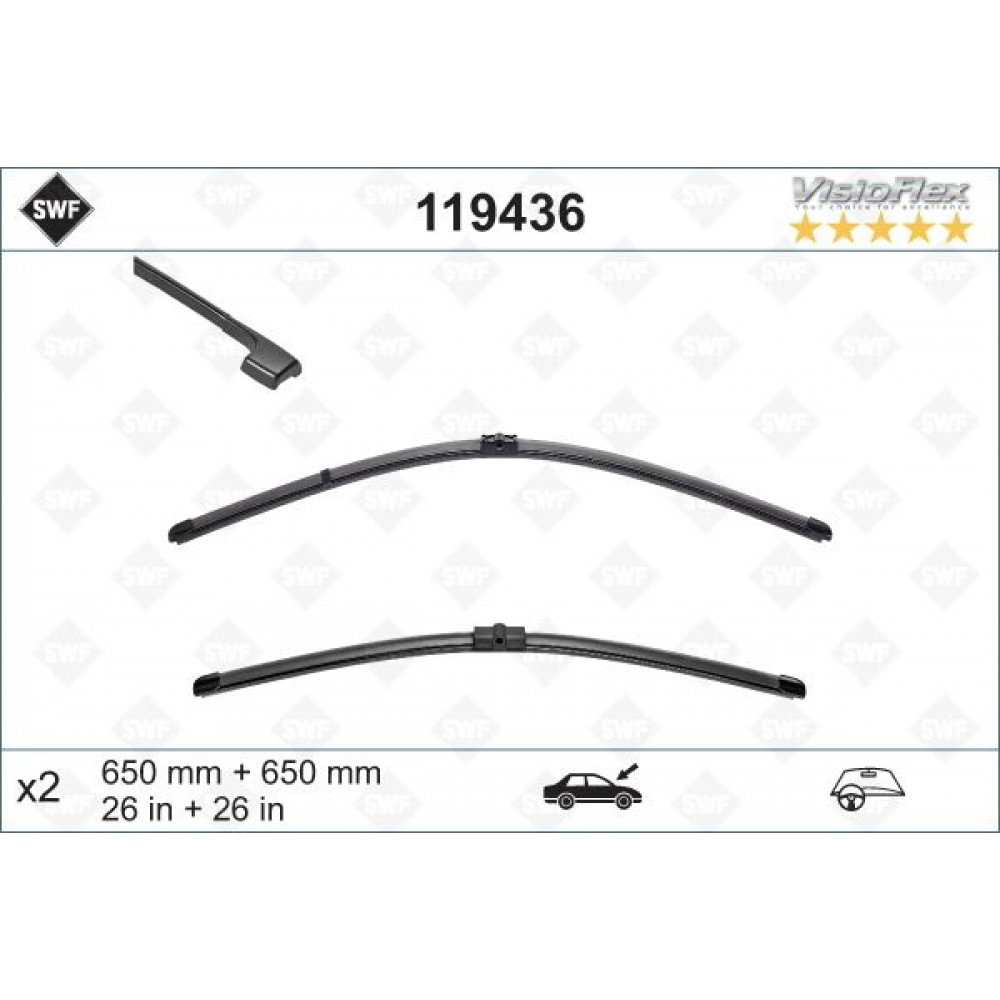 Щітки склоочисника (650/650 мм) VW Touareg/Porsche Cayenne 02-10