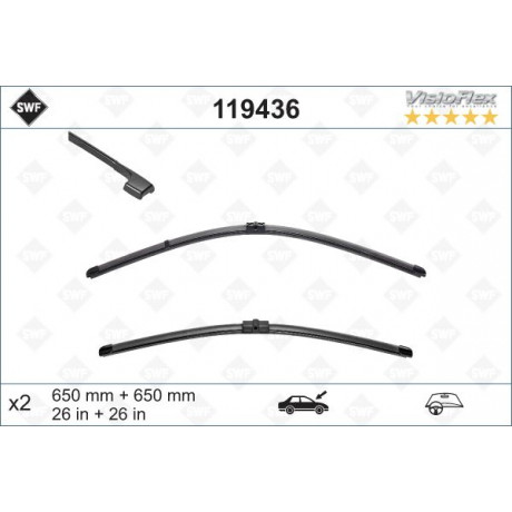 Щітки склоочисника (650/650 мм) VW Touareg/Porsche Cayenne 02-10