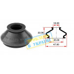 Пильник опори кульової рульового наконечника (універсальний) (18х35x22) 