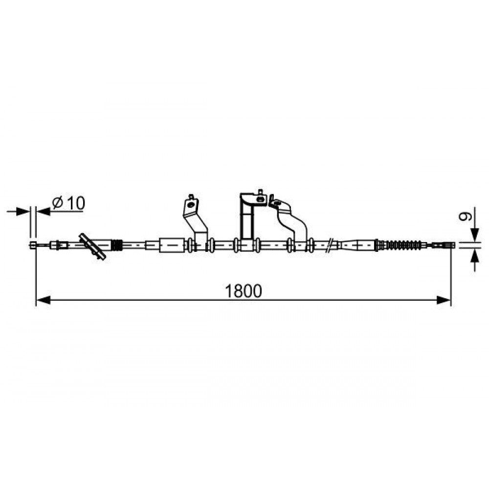 Трос ручника (задній) (R) Hyundai Tucson 2.0/2.0D 04- (1800mm)