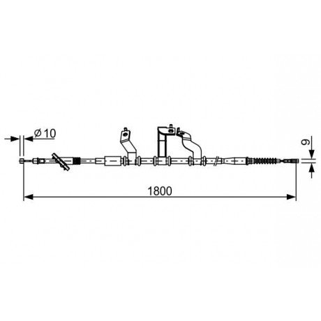 Трос ручника (задній) (R) Hyundai Tucson 2.0/2.0D 04- (1800mm)