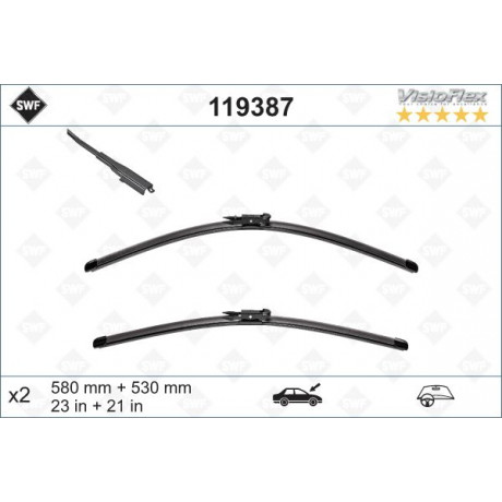 Щітки склоочисника (580/530мм) Smart ForTwo 07-