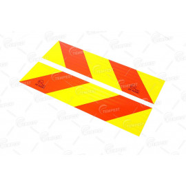 Табличка (рефлектор задній) на TIR (косі смуги) 560х140 (TEMPEST)