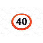 Наклейка обмеження швидкості 40 км. (TEMPEST) 