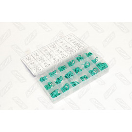 Набір кілець ущільнювачів зелені (маслостійкі) 270 шт. (Діам. 3-22 мм) (RIDER)