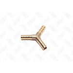 Зєднувач трійник 8мм зубчастий Y-обр для трубки (латунь) (RIDER) 