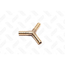 Зєднувач трійник 8мм зубчастий Y-обр для трубки (латунь) (RIDER)