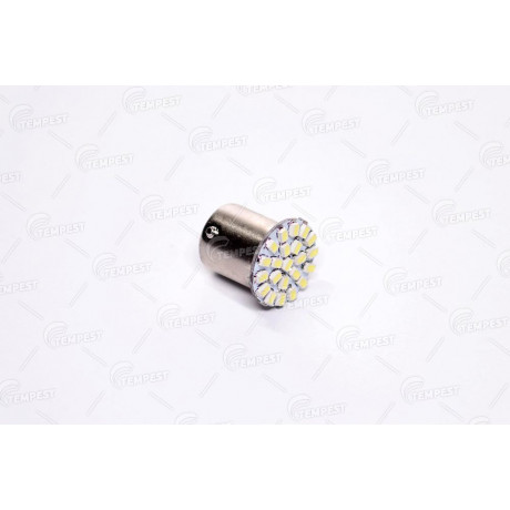 Лампа LED  указателей поворотов и стоп-сигналов 12V R5W BA15S 22SMD WHITE<TEMPEST>