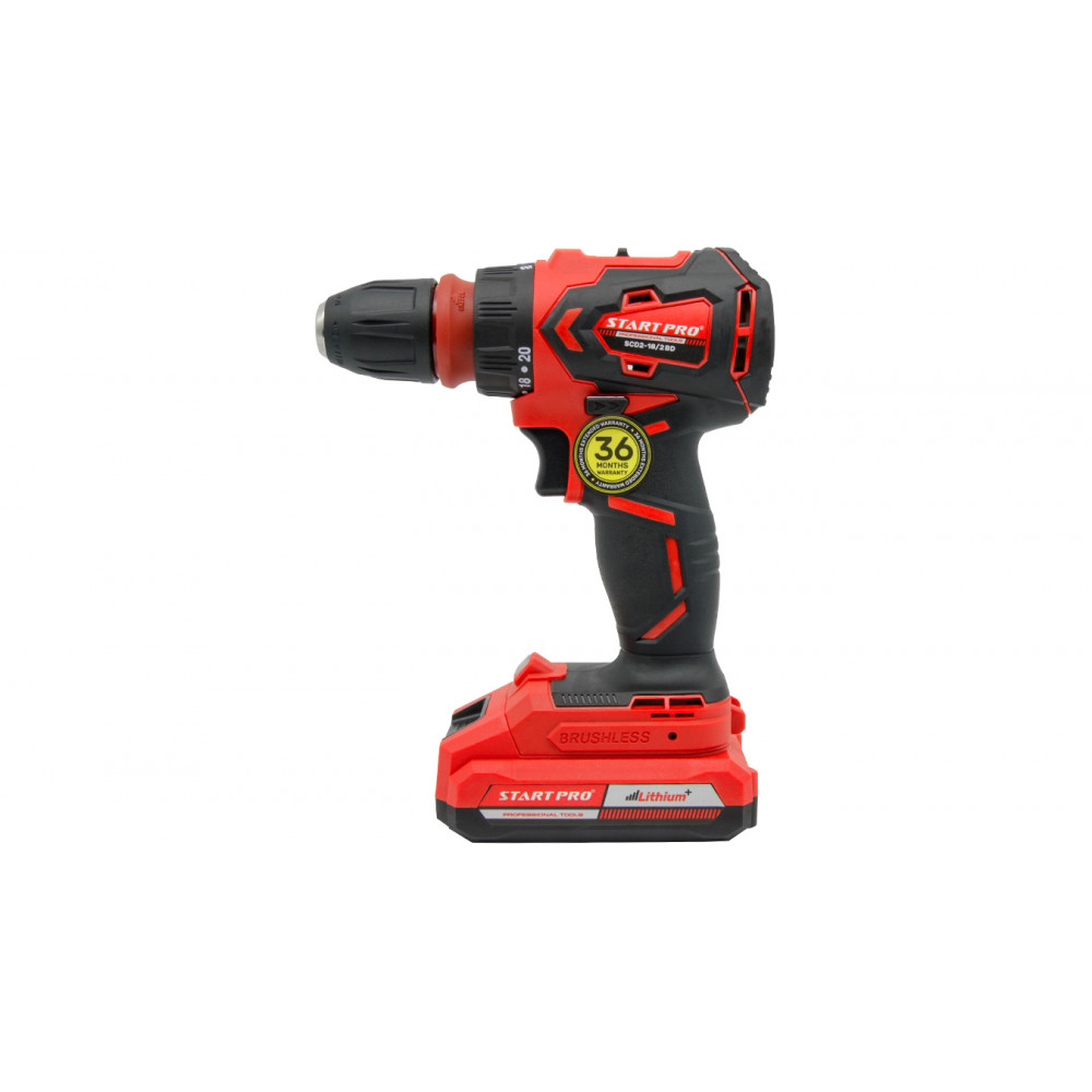 Шуруповерт аккумуляторный START PRO SCD2-18/2BD BRUSHLESS