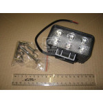 Фара LED прямокутна 18W, 6 ламп, 110*114,5мм, вузький луч (ТМ JUBANA) 