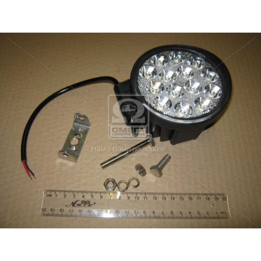 Фара LED кругла 42W, 14 ламп, 116*137,5мм, вузький луч (ТМ JUBANA)