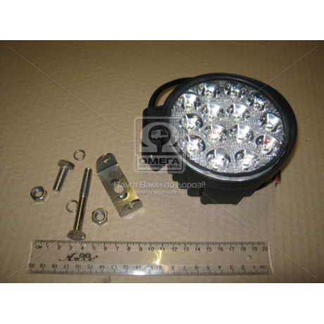 Фара LED круглая 42W, 14 ламп, 116*137,5мм, 3080Lm широкий луч 12/24V 6000K (ТМ JUBANA)