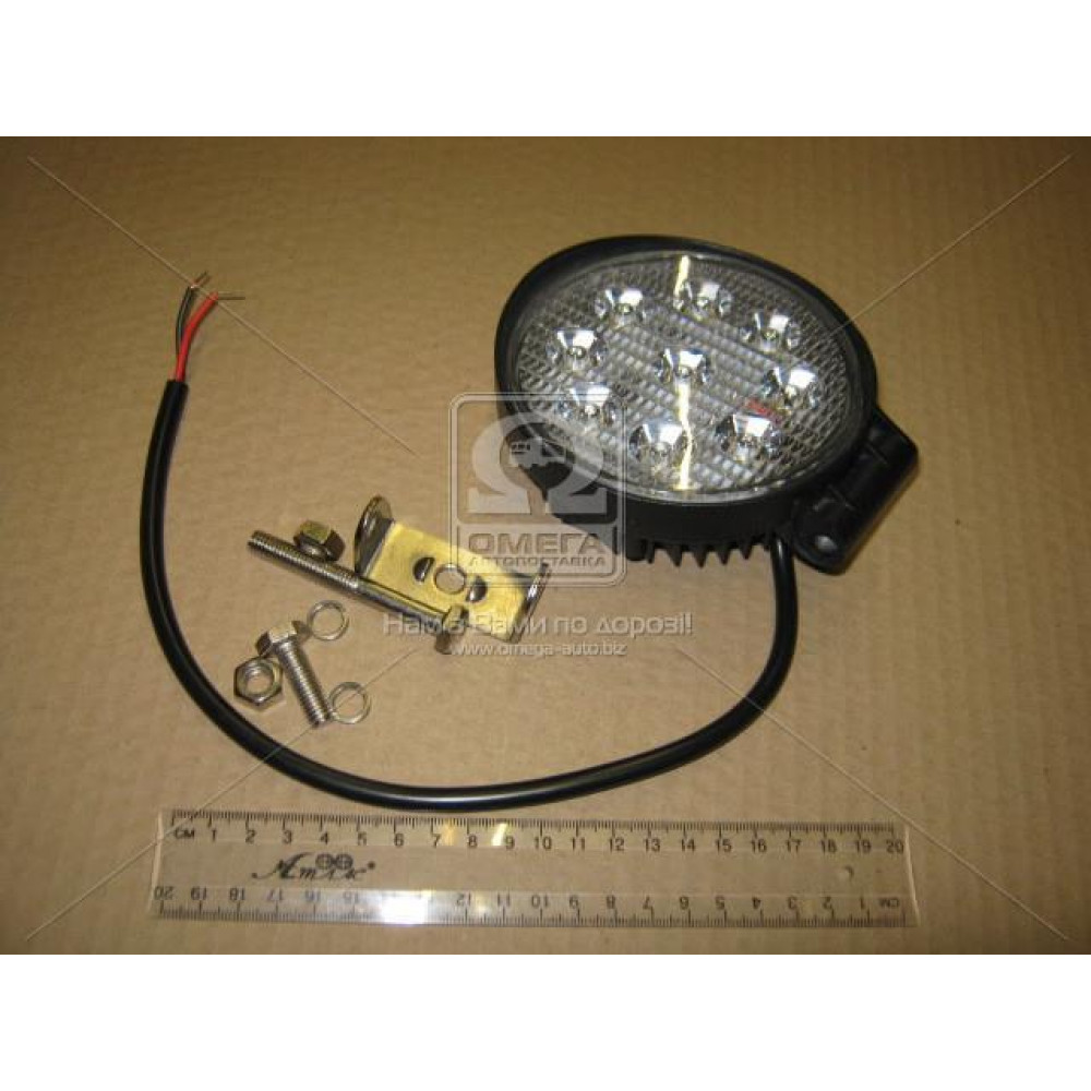 Фара LED кругла 27W, 9 ламп, 110*128мм, вузький луч (ТМ JUBANA)