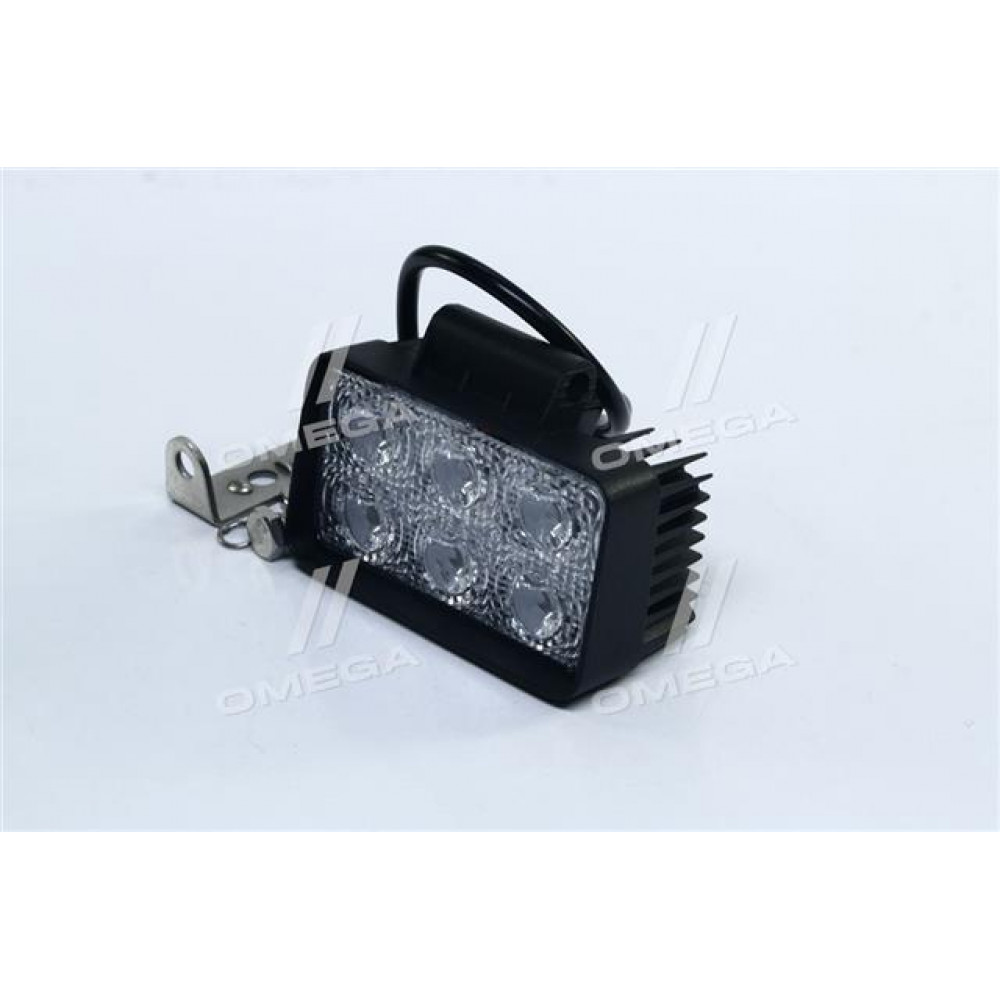 Фара LED прямоугольная 18W, 6 ламп, 110*114,5мм, широкий луч <ДК>