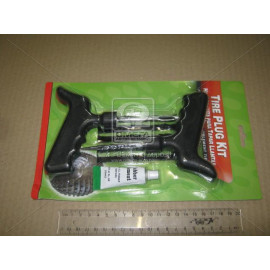 Набор для ремонта бескамерных шин (жгут 5шт, шило, рашпиль, клей)  <ДК>