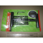 Набор для ремонта бескамерных шин (жгут 5шт, шило, рашпиль,ключ)  <ДК> 