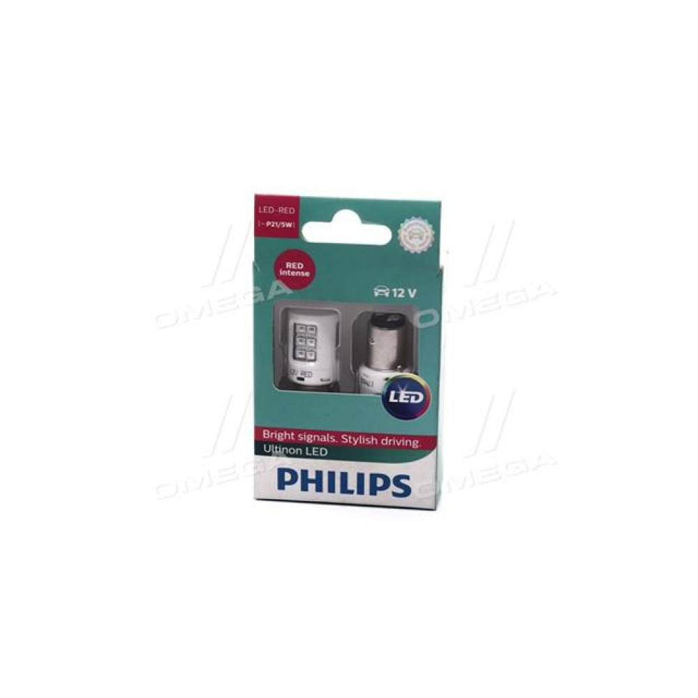 Лампа светодiодна Ultinon LED P21/5, 12V, 2.7W (компл. 2шт) (вир-во Philips)