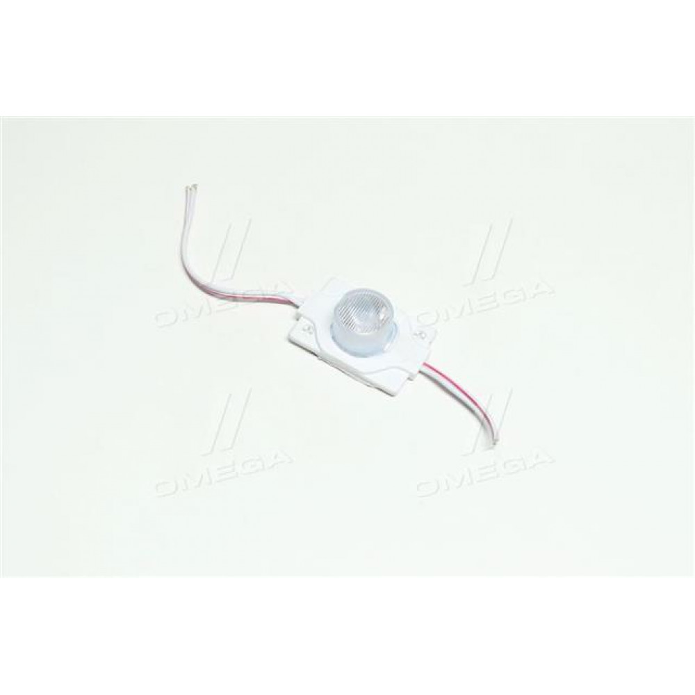 Диодный модуль 12V 1 LED (3030) с линзой 1,5W цвет свеч-я бел. (46mm*32mm) (пр-во Китай)