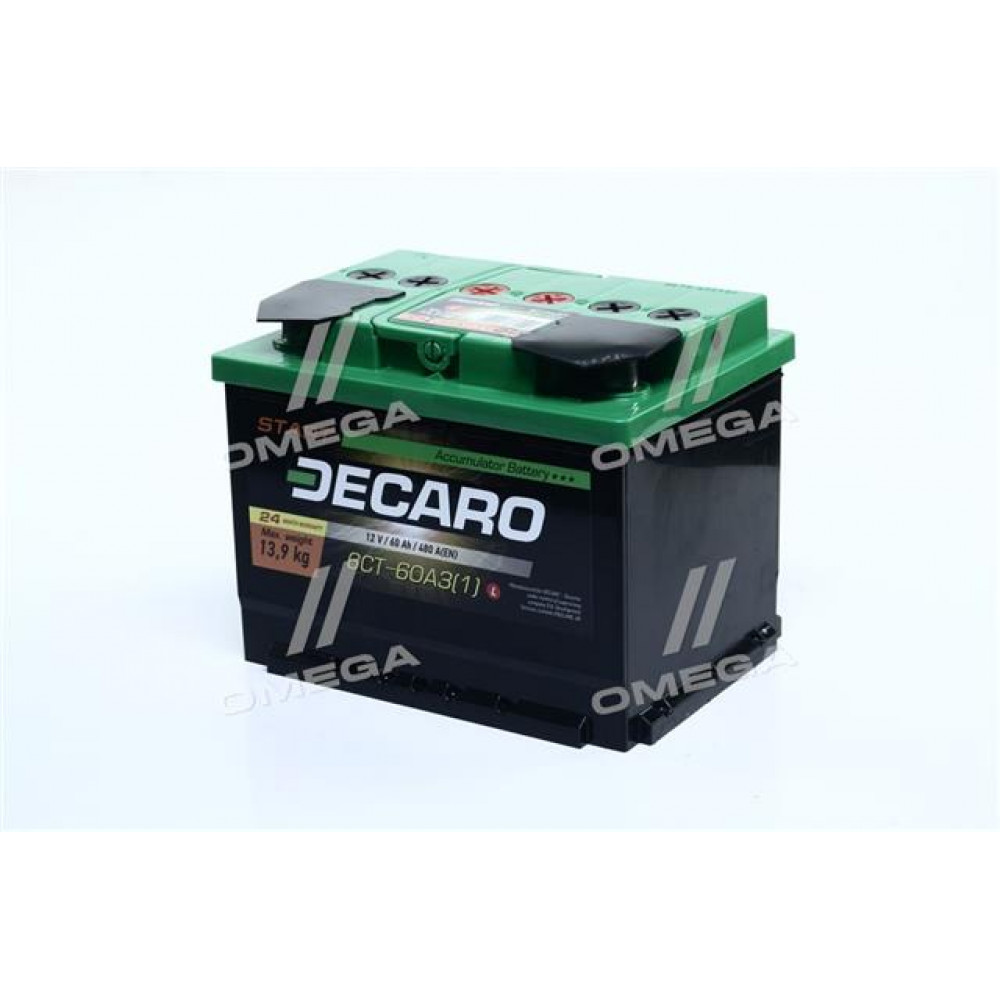 Аккумулятор   60Ah-12v DECARO START (242x175x190),L,EN480
