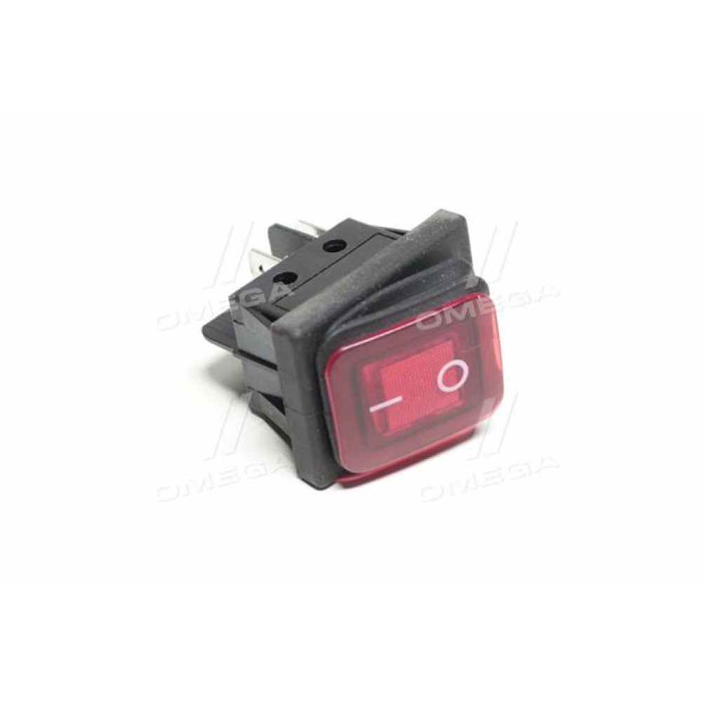 Перемикач клавішний герметичний ON/OFF 4к-т., підсвічування LED (12V), червоний (ви-во Китай)