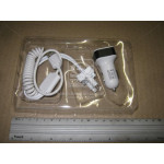 Штекер в прикурювач + 2USB,  1А/2,1А, с універ. зарядним пристр., блістер  (ви-во Китай) 