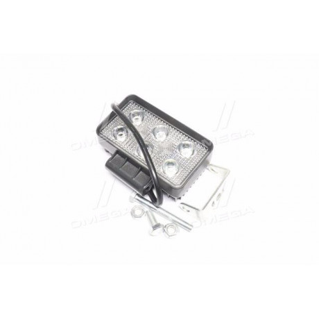 Фара LED прямоугольная 18W, 6 ламп, 110*60*50мм, широкий луч 12/24V (Китай)