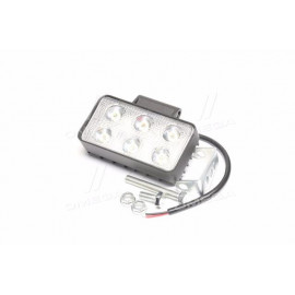 Фара LED прямокутна 18W, 6 ламп, 100*70*30мм, вузький промінь з лінзою 12/24V (Китай)