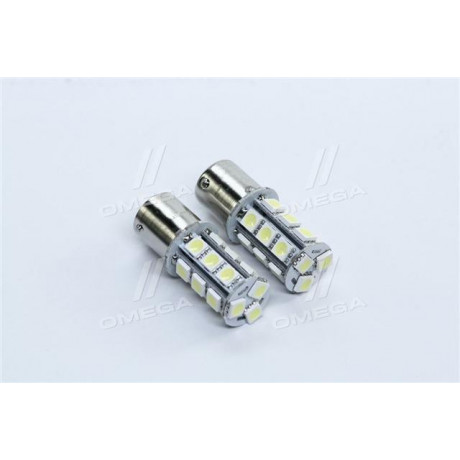 Лампа LED указателей поворотов и стоп-сигналов (18SMD) BA15S 12V WHITE 2шт. блистер <TEMPEST>