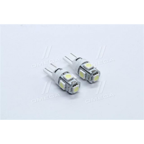 Лампа LED б/ц габарит и панель приборов T10 5SMD W5W 12V WHITE2шт. блистер <TEMPEST>