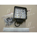 Фара LED квадратная 48W, 16лампx3W, 108*131*58, узкий луч 12/24V 6000K (Руслан-Комплект) 