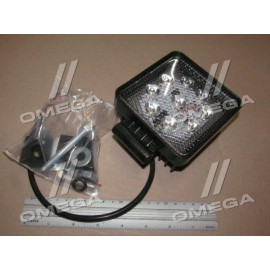 Фара LED квадратна 27W, 9лампx3W, 108*131*58, вузький промінь 12/24V 6000K (Руслан-Комплект)